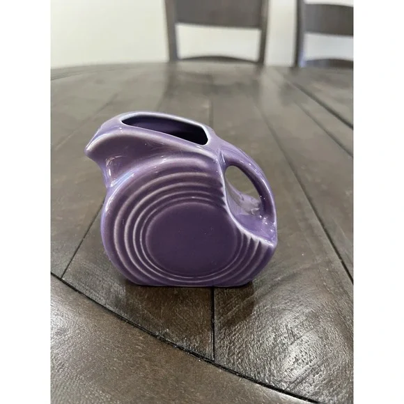 Fiestaware Mini Disc Pitcher Lilac Purple Ceramic Ring Handle Retired Color - Picture 4 of 8